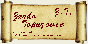 Žarko Topuzović vizit kartica